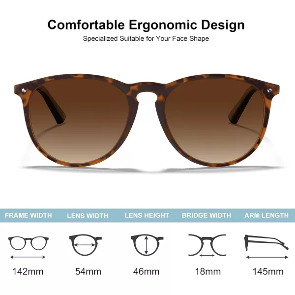 CARFIA Trendy Sunglasses for Women Polarized UV Protection Classic Retro Style CA51002 Brown Gradient Lens Silver Temple