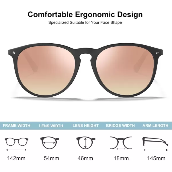 CARFIA Trendy Sunglasses for Women Polarized UV Protection Classic Retro Style CA51004 Pink Mirror