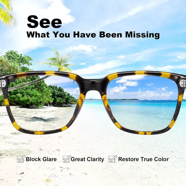 CARFIA UltraLightweight Polarized Sunglasses for Women UV Protection Fashion Retro Square TR90 Sun GlassesD Brown Tortoise Frame Grey Lens