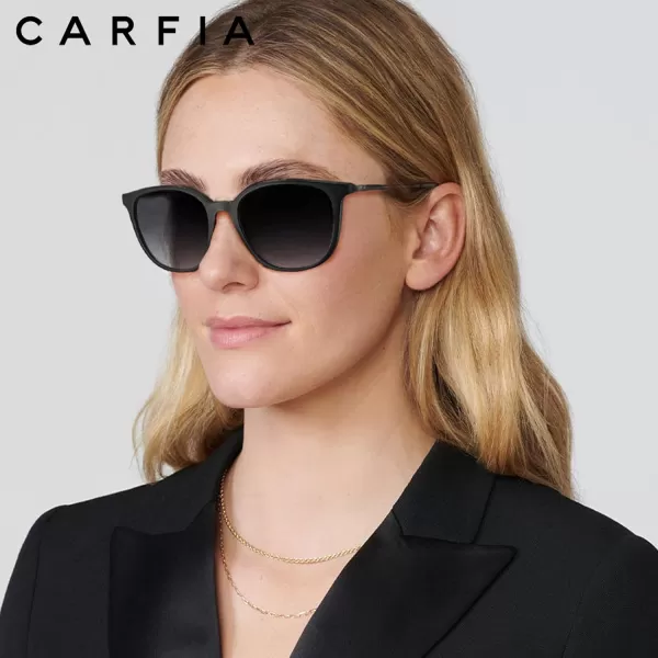 CARFIA Vintage Round Sunglasses for Women Men Retro Style Driving shadesMatte Black Frame Gradient Grey Lens
