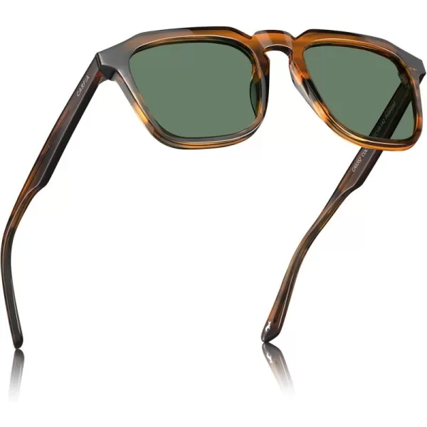 1.brown Striped Frame Green Lens
