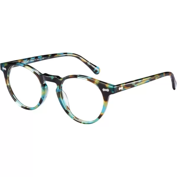 CARFIA Acetate Round Blue Light Blocking Glasses for Women Anti Eye Eyestrain Computer Gaming GlassesA Flowers Frame Blue Light Glasses