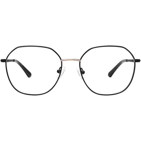 CARFIA Nerd Costume Glasses for Halloween Cosplay NonPrescription Clear Lens Prop Women Blue Light Blocking GlassesS Black  Gold