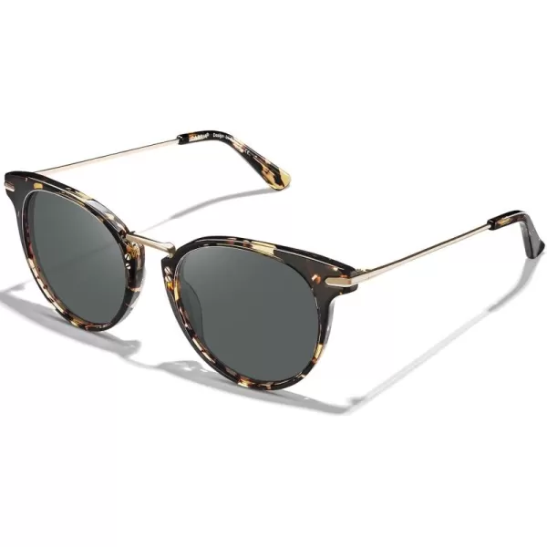 CARFIA Polarized Sunglasses for Women UV Protection Handcrafted Acetate Frame Fashion Retro Sunnies CA50123 Tortoise Frame Grey Lens