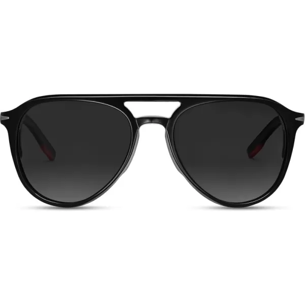 CARFIA Retro Polarized Sunglasses Womens Mens Classic Double Bridge Sun GlassesGrey Gradient