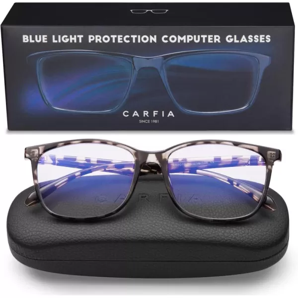 CARFIA Stylish Blue Light Blocking Glasses  Lightweight Eyeglasses Filter Blue Ray Computer Game Glasses wCaseLeopard Frame