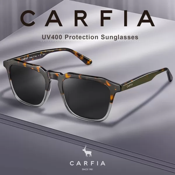 CARFIA Acetate Polarized Mens Sunglasses UV Protection Retro Fashion Cool Glasses