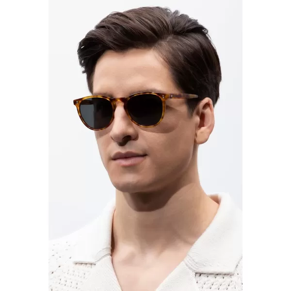CARFIA Cool Polarized Sunglasses for Men Handcrafted Acetate Frame Trendy Retro Sun Glasses CA230721 Yellow Tortoise Frame Grey Lens