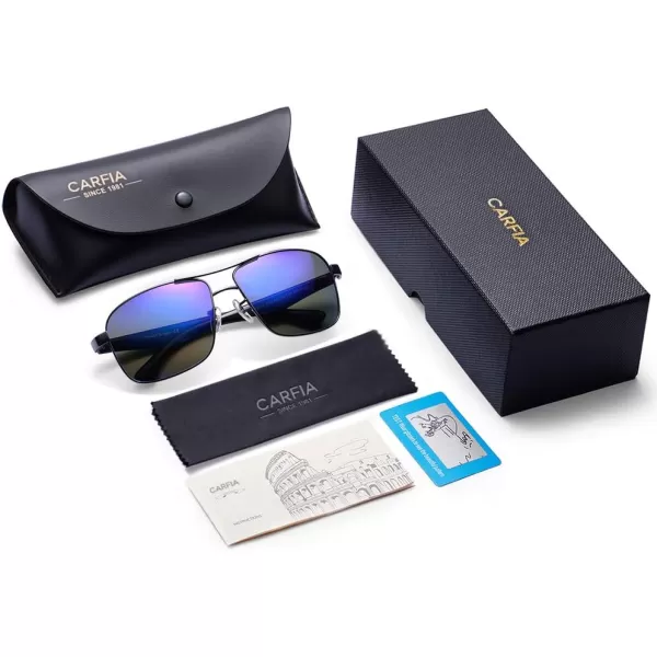 CARFIA Metal Mens Sunglasses Polarized UV400 Protection for Driving Fishing Hiking Golf Everyday Use