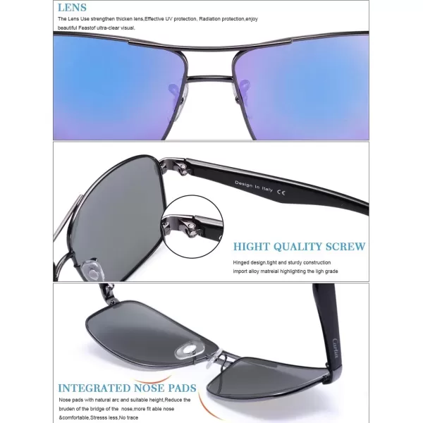 CARFIA Metal Mens Sunglasses Polarized UV400 Protection for Driving Fishing Hiking Golf Everyday Use