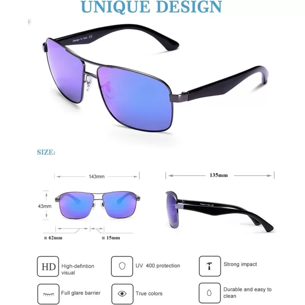 CARFIA Metal Mens Sunglasses Polarized UV400 Protection for Driving Fishing Hiking Golf Everyday Use
