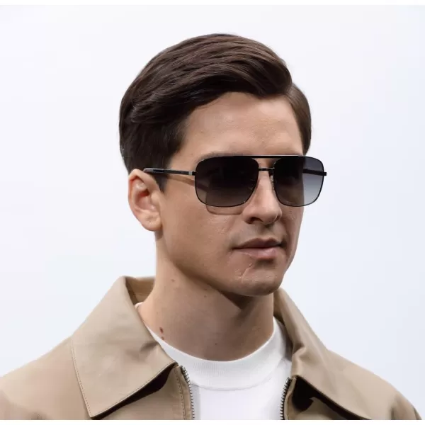 CARFIA Pilot Polarized Sunglasses for Men UV Protection Classic Double Bridge AntiGlare Driving Shades with Spring HingesC Glossy Gunmetal Grey Frame  Grey Lens