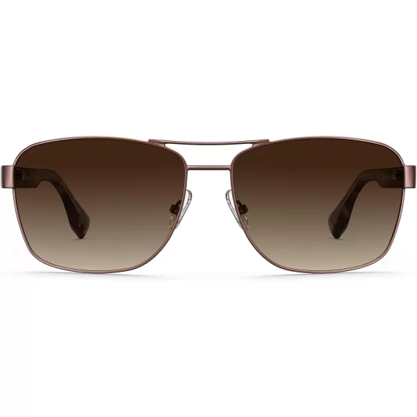 CARFIA Polarized Sunglasses for Men UV400 Protection Durable Acetate Temple Metal Frame Driving Fishing Glasses CA53973  Matte Gun Frame Brown Gradient Lens