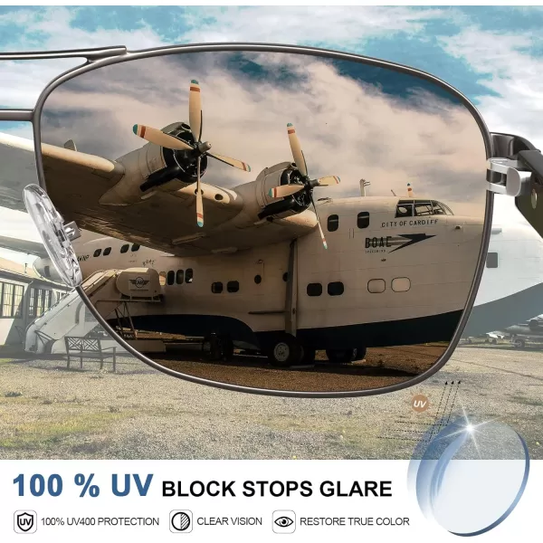 CARFIA Polarized Sunglasses for Men UV400 Protection Durable Acetate Temple Metal Frame Driving Fishing Glasses CA53974  Matte Gun Frame Ice Blue Mirror