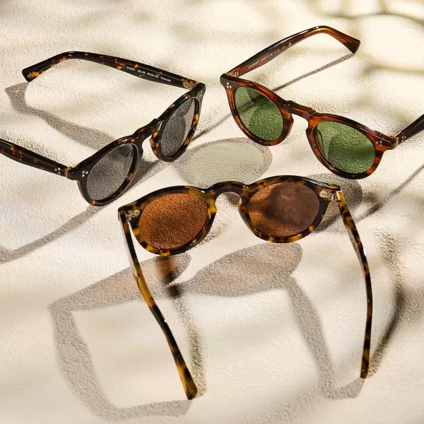 CARFIA Retro Mens Sunglasses Polarized UV400 Protection Small Round Acetate Italian Luxury Style Driving Shades2tortoise Frame Gray Lens