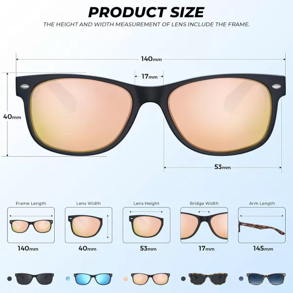 CARFIA Square Polarized Sunglasses for Men Women UV Protection Classic Retro Vintage TR90 Frame Outdoor Driving Sun GlassesBlack Frame Pink Lens