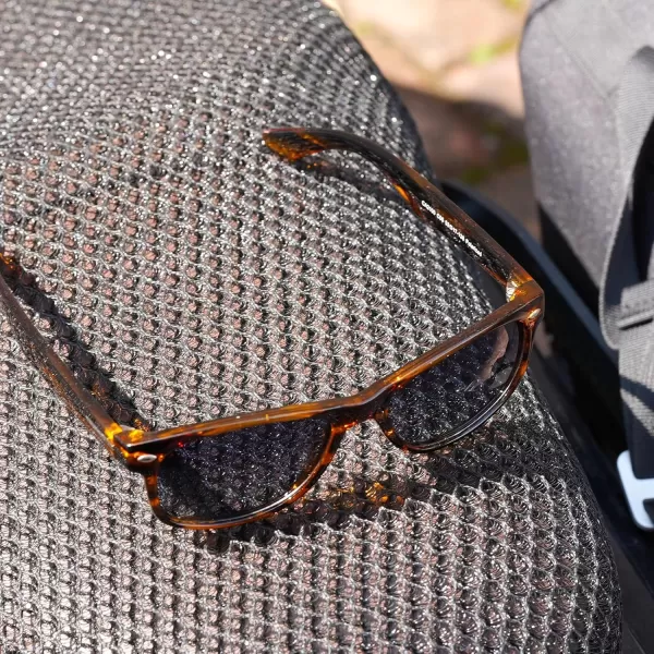 CARFIA Square Polarized Sunglasses for Men Women UV Protection Classic Retro Vintage TR90 Frame Outdoor Driving Sun GlassesTortoise Frame Grey Lens