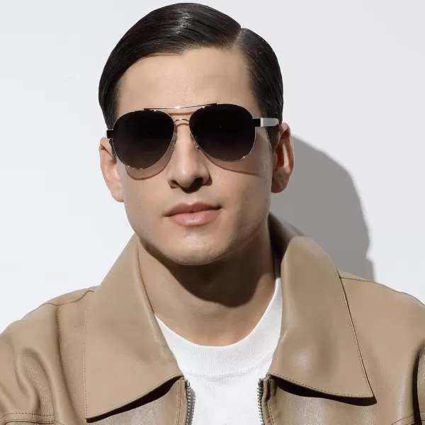 CARFIA Wide Temples Pilot Sunglasses for Men Polarized UV400 Protection Classic Trendy Style Eyewear CA53782 Gold Frame  Gradient Grey Lens