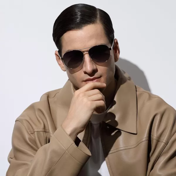 CARFIA Wide Temples Pilot Sunglasses for Men Polarized UV400 Protection Classic Trendy Style Eyewear CA53785 Gold Frame  Grey Lens