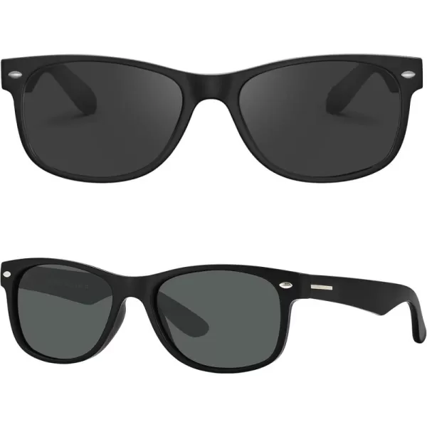 CARFIA Square Polarized Sunglasses for Men Women UV Protection Classic Retro Vintage TR90 Frame Outdoor Driving Sun GlassesBlack Frame Black Lens