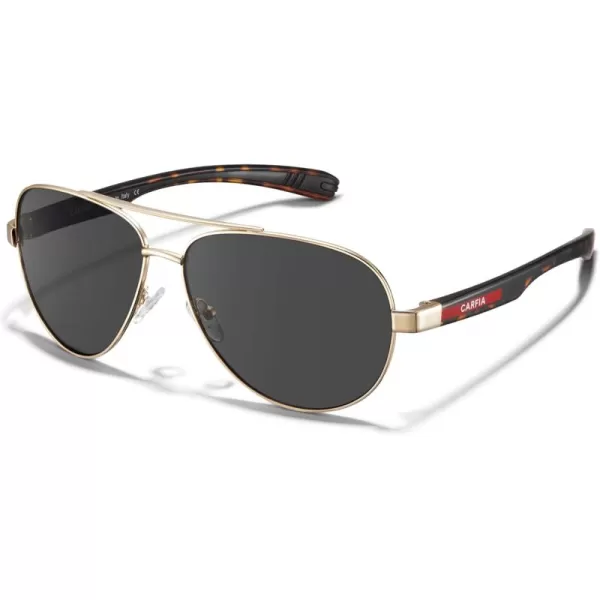 CARFIA Trendy Pilot Polarized Sunglasses for Men UV400 Lenses Lightweight TR90 Outdoor Eyewear CA53912tortoise Frame Grey Lens 1