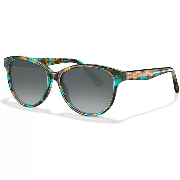 CARFIA Cateye Polarized Sunglasses for Women UV Protection Italy Handcrafted Acetate Frame with Embossed Pattern Wire Core5 Turquoise Frame Gradient Grey Lens