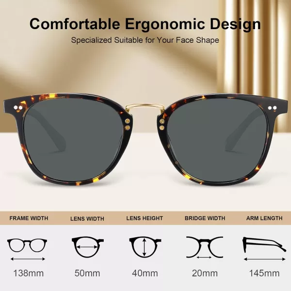 CARFIA Small Polarized Sunglasses for Women Handcrafted Acetate Frame Fashion Retro Sun Glasses CA50153 Grey Lens