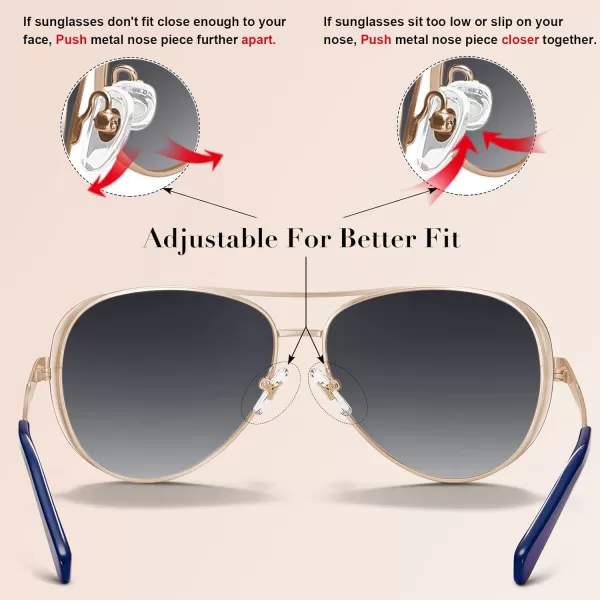 CARFIA Trendy Retro Polarized Sunglasses for Women UV Protection Classic Pilot Sun glasses CA5388A42 Grey Gradient Lens
