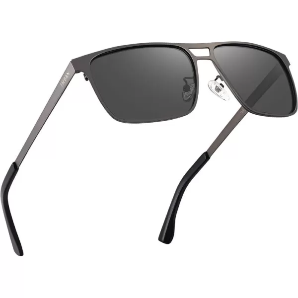 CARFIA Metal Polarized Sunglasses for Men UV400 Protection Lightweight Masculine Cool Eyewear CA5153Grey Lens Matte Gun Frame