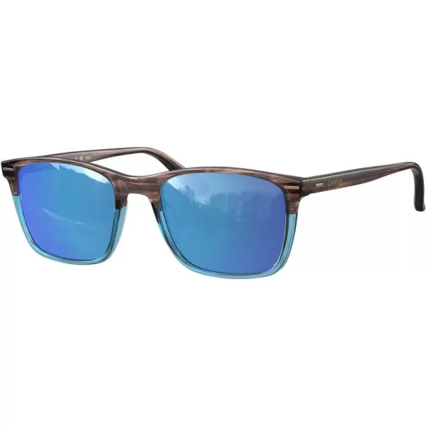 CARFIA Polarized Sunglasses for Men UV Protection Lightweight Acetate Rectangle Unique Color Driving Glasses2 Blue Mirror