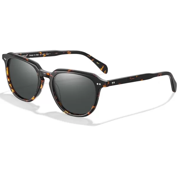 CARFIA Retro Sunglasses for Women Polarized Pantos Acetate Frame UV Protection Driving Shades2tortoise Frame Gray Lens