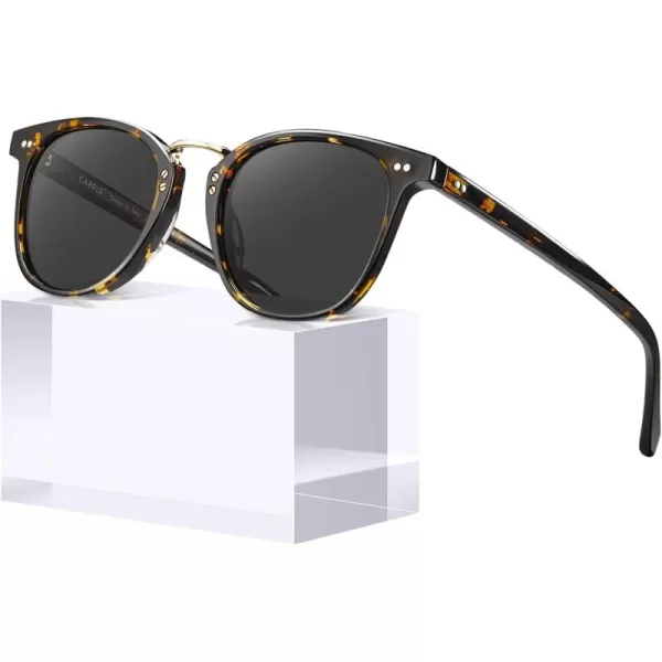 CARFIA Small Polarized Sunglasses for Women Handcrafted Acetate Frame Fashion Retro Sun Glasses CA50153 Grey Lens