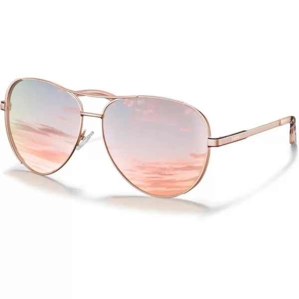 CARFIA Trendy Retro Polarized Sunglasses for Women UV Protection Classic Pilot Sun glasses CA5388A2 Pink Mirror