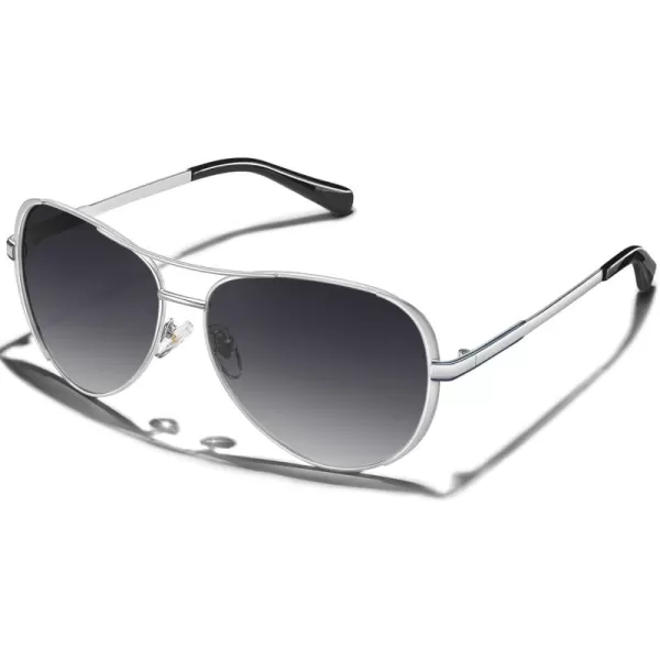 CARFIA Trendy Retro Polarized Sunglasses for Women UV Protection Classic Pilot Sun glasses CA5388A22 Grey Gradient Lens