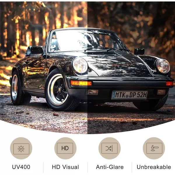 CARFIA Acetate Vintage Round Polarized Sunglasses for Men UV400 Lenses Handcrafted Frame2light Coffe Frame