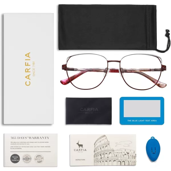 CARFIA Cateye Womens Blue Light Blocking Glasses CA6205C2