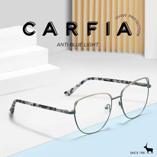 CARFIA Cateye Womens Blue Light Blocking Glasses CA6205C4