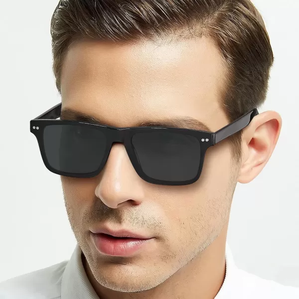 CARFIA Nonprescription Eyeglasses Mens Glasses Frames ampamp Clip on Magnetic Polarized Sunglasses Lens CF5160