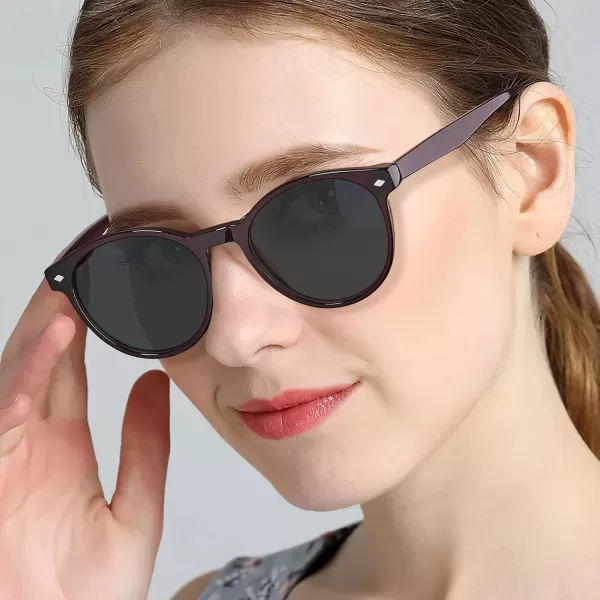 CARFIA Nonprescription Eyeglasses Womens Glasses Frames ampamp Clip on Magnetic Polarized Sunglasses Lens CF5007
