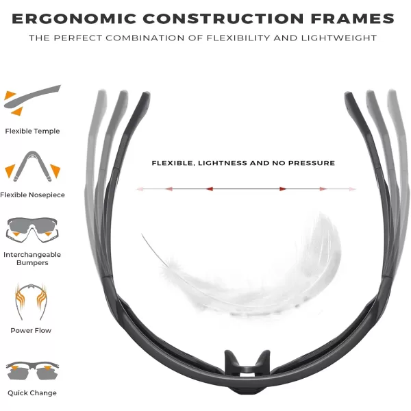 CARFIA Polarized Cycling Glasses Sport Sunglasses for Men 100 UV Blocking Goggles SunglassesBlack