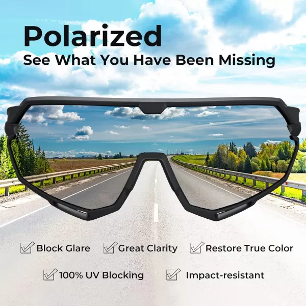 CARFIA Polarized Cycling Glasses Sport Sunglasses for Men 100 UV Blocking Goggles SunglassesWhite