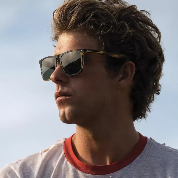 CARFIA Retro Polarized Sunglasses for Men UV Protection Handcrafted Acetate Frame Fashion Cool Sun Glasses CA5357281 Tortoise Frame Grey Lens