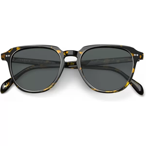 CARFIA Retro Sunglasses for Women Polarized Pantos Acetate Frame UV Protection Driving Shades2tortoise Frame Gray Lens