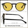 imageCARFIA Acetate Mens Nighttime Driving Glasses Retro Round Frame Night Vision Goggles Reduce Headlight Glare Ehance Clarity2  Black Frame Yellow Lensnight Vision