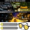 imageCARFIA Acetate Mens Nighttime Driving Glasses Retro Round Frame Night Vision Goggles Reduce Headlight Glare Ehance Clarity2  Black Frame Yellow Lensnight Vision