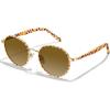 imageCARFIA Metal Acetate Polarized Sunglasses for Women UV400 Protection Retro Small Round AntiGlare Glasses Driving ShadesA Brown  White Checkered Frame  Brown Lens