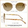 imageCARFIA Metal Acetate Polarized Sunglasses for Women UV400 Protection Retro Small Round AntiGlare Glasses Driving ShadesA Brown  White Checkered Frame  Brown Lens
