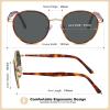 imageCARFIA Metal Acetate Polarized Sunglasses for Women UV400 Protection Retro Small Round AntiGlare Glasses Driving ShadesB Tortoise Acetate  Metal Frame  Grey Lens