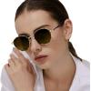 imageCARFIA Metal Acetate Polarized Sunglasses for Women UV400 Protection Retro Small Round AntiGlare Glasses Driving ShadesC Tortoise Acetate  Metal Frame  Brown Lens
