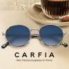 imageCARFIA Metal Acetate Polarized Sunglasses for Women UV400 Protection Retro Small Round AntiGlare Glasses Driving ShadesH Bluebrown Tortoise Frame  Blue Lens